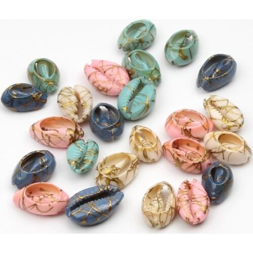 10pcs Mix Color Marine Natural Shell Spacer Beads 10-20 mm Loose Conch Beads For Jewelry Making Diy Necklace Bracelet Accessorie