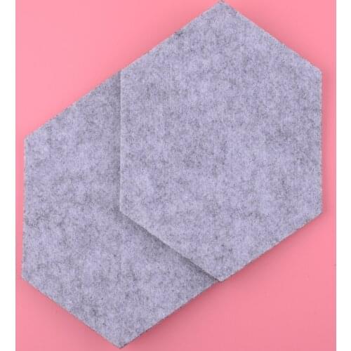 10Pcs Grey Wool Fiber Geometric Hexagon Drink Wine Glasses Coffee Pot Cup Felt Fabric Coasters
