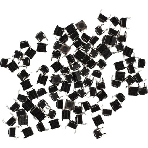 100 Pcs 6x6x4.5mm Panel PCB Momentary Tactile Tact Push Button Switch 4 Pin DIP