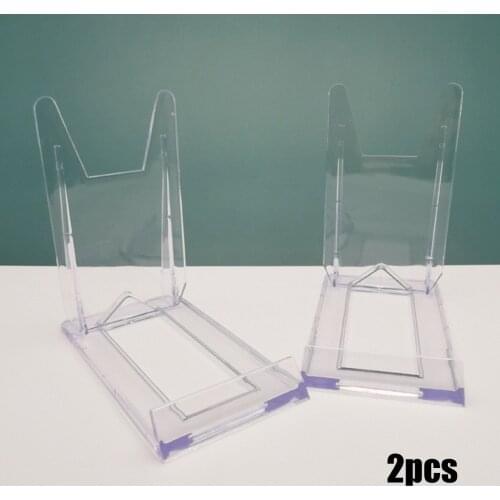 2*Display Stand 10.4*11.2*6cm Acrylic Easel Board Picture Stand Plastic Adjustable And Fixed With Good Transparency