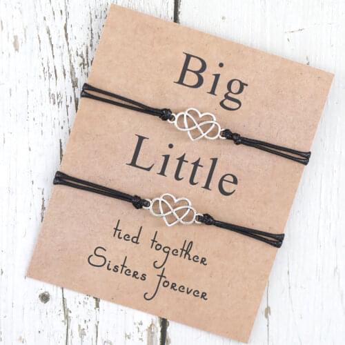 2Pcs/Set Heart Infinity Friendship Bracelets Set Knot BFF Bracelet Set Best Friend Gifts Bracelet Jewelry Promise Bracelets