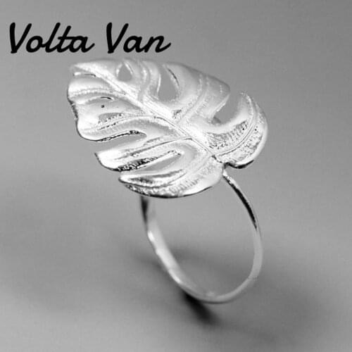 Volta Van 2021 New 925 Sterling Silver Rings Jewelry Trendy Elegant Monstera Leaves Nature Fresh Opening Silver Rings Party