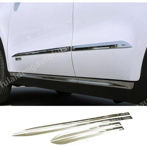 4pcs For Kia Sportage QL 2016 2017 stainless steel car door body side protector Decoration rear trim anti-rub tirm Car Styling