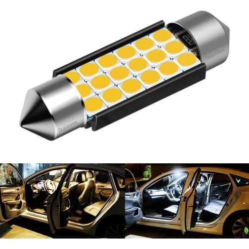 50Pcs Festoon 31mm 36mm 39mm 41mm C5W Super Bright 3030 LED Bulb Car Dome Light Canbus No Error Auto Reading Lamp Warm White