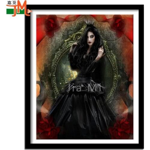 5D DIY Diamond Painting Full Square Diamond Embroidery Vampire Woman Cross Stitch Gothic Art Round Drill Handmade Bead Picture