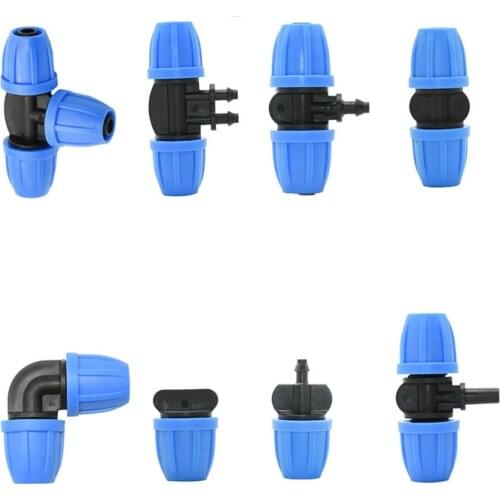 8/11mm Garden Hose Connector Tee Elbow End Plug Repair 3/8 to 1/4 Reducing Water Splitter Barbed Connector 40pcs