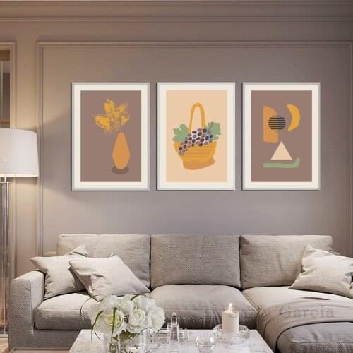 Boho Style Mid Century Abstract Fall Wall Art Prints Canvas Painting Printed Posters and Pictures for Living Room Home Decor