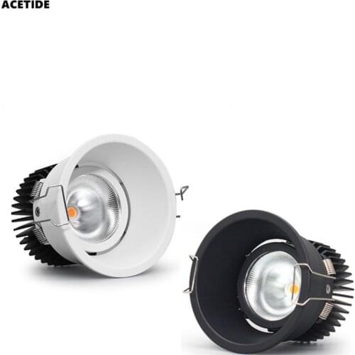 ACETIDE Dimmable Embedded Anti-Glare COB Ceiling Recessed Downlight 5w 10w 12w 15W 20w 30w AC85-265V Wall Wash Light LED Lamp