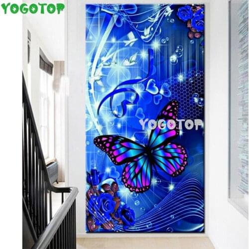 Diy Diamond Painting Cross-Stitch,Blue heart, butterfly Full Drill mosaic Diamond embroidery,Rhinestone,Wedding decor YY5289