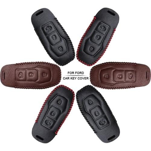 Car Accessories Key Cover Case For Ford Mondeo MK4 MK5 4 MK3 Focus Transit Fiesta Hand-woven Smoky Grey Metal Keyring Keychain