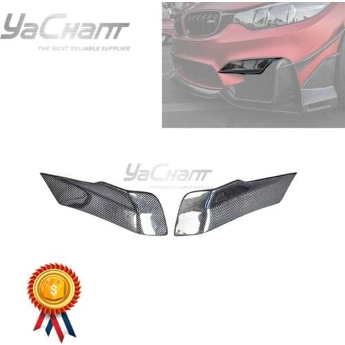Car-Styling Carbon Fiber Side Vents Upper Valence Fit For 2014-2019 F80 M3 F82 F83 M4 MAD Style Front Bumper Side Vents
