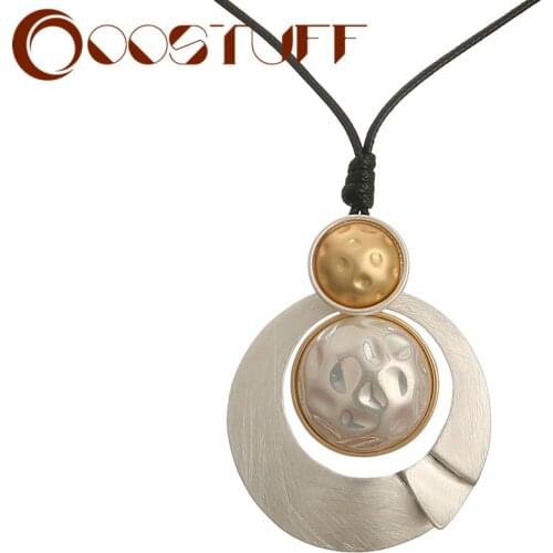 Long Chains Necklace Women with Gold Silver Color Suspension Pendant Wholesale Fahsion Jewelry for Women Geometric Accessories