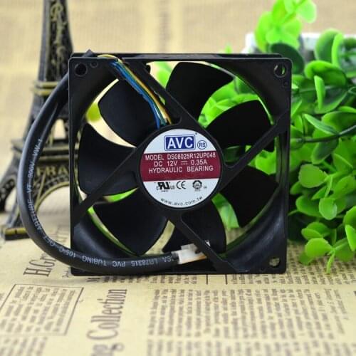 FOR AVC 8025 fan 4-wire PWM temperature control CPU fan mute 12V 0.35A DS08025R12UP048