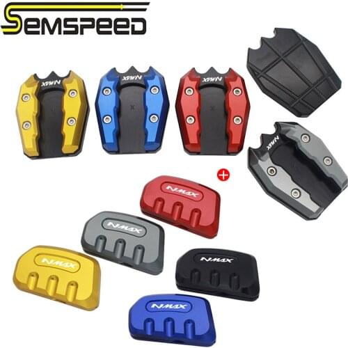 For NMAX 150 N-MAX 125 2020 2021 Newest Gold Blue Motorcycle CNC Modified Flat Foot Side Stand Extension Kickstand Pad Kit Parts