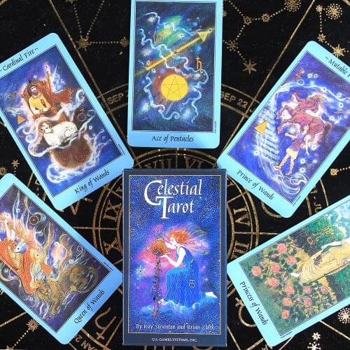 Celestial Tarot Cards 78 Cards Full Color Deck Oracle Card Card Game Board Toy Popular For Beginners Set Divination Exquisite