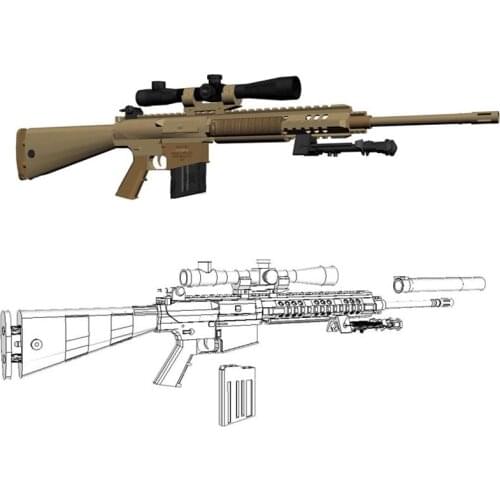 M110 Sniper Rifle Paper Model Arms 3D Hand-made Drawings Military Paper Toys