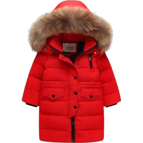 Fashion Childrens down coats duck down girls coats for 4-12year casual kids baby cotton jackets fur collar boys down coats