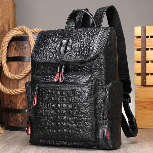 MAHEU Genuine Leather Backpack for Men Business Laptop Rucksack Brand Handmade Vintage School Book Computer Shoulder Bag 15.6"