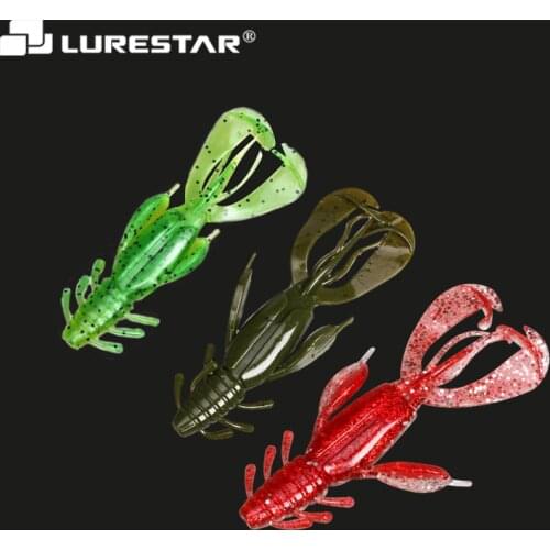 Lurestar 10.5g 10cm Soft Shrimp Bait 6pcs/lot Superb Swimming Stroke Soft Lure Bass Fishing Tackle