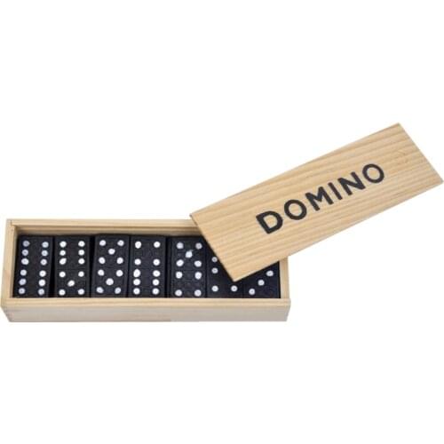 Six Dominoes Set Entertainment Recreational Travel Game Blocks Wooden Building Learning Educational Toy Dot Dominoes Board Game