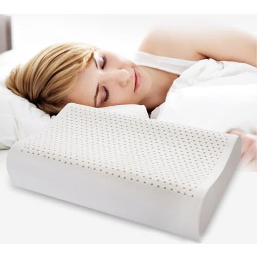 Nature Latex Bedroom Pillow Health Care Sleeping Cervical Spine Protection Massage Care Pillows Health Neck Bonded Head Care