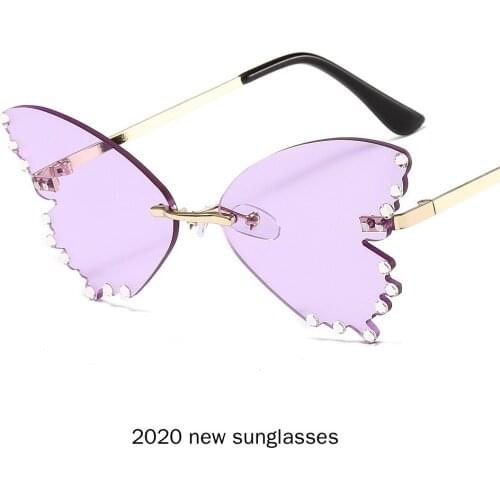 2020 New Fashion Purple Sunglasses Women Cat Oversize Sun Glasses Men Luxury Crystal Vintage Girl Candy Eyewear UV400 NX