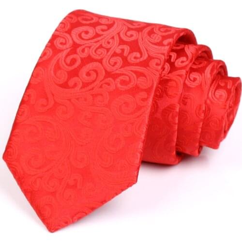 2020 Brand New Groom Luxury Wedding Party Tie High Quality 7CM Red Ties For Men Business Work Necktie Fashion Formal Neck Tie