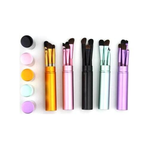 New 5pcs Professional Travel Portable Mini Eye Makeup Brushes Set Smudge Eyeshadow Eyeliner Eyebrow Brush Lip Make Up Brush kit
