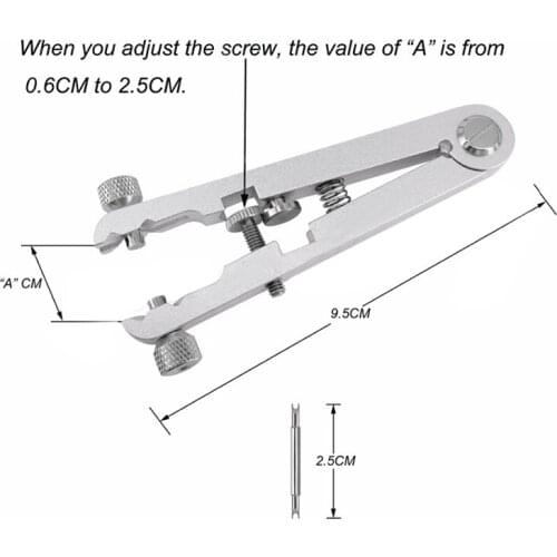 5mm-30mm Adjusted Spring Clamp V Type Watch Bracelet Plier Remover Repair Tool