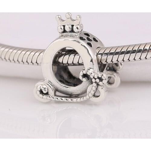 Authentic S925 Silver Charm Carriage Bead for Women Bracelet Bangle DIY Jewelry Girl Gift
