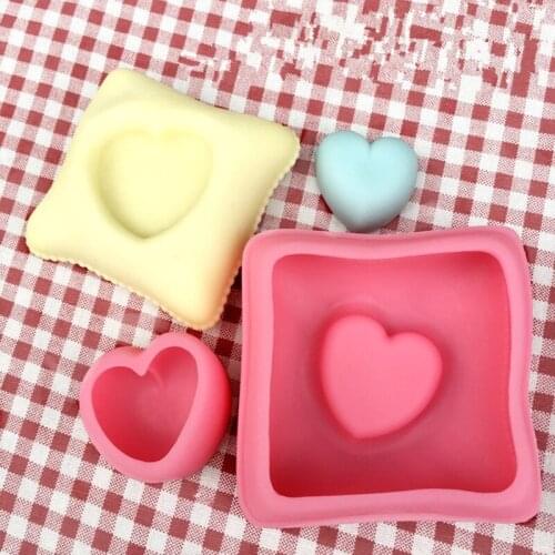 3D Heart Shape Silicone Mold Cookie Fondant Cake Molds Embossed Chocolate Pudding Mould DIY Candy Kitchen Baking Tools