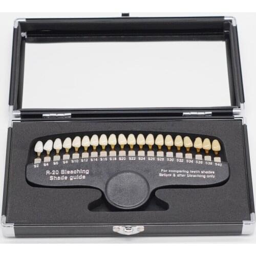 Dental Lab Cold Light Description Bleaching Dentistry Plate 20 ColorsTeeth Whitening 3D Shade Guide Color Comparator With Mirror