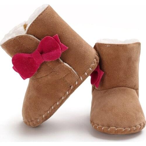 Super Warm Newborn Baby Girls Princess Winter Boots First Walkers Anti-slip Infant Toddler Child Girl Footwear Shoes