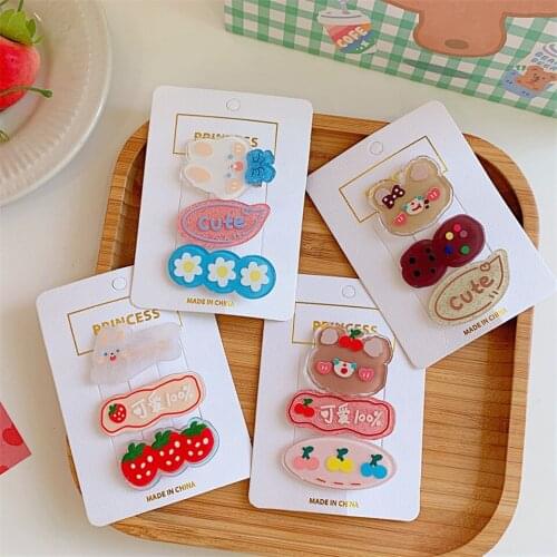 New Sales Bargain Korean Cute Hair Accessories Children Strawberry Kawaii Hair Clips Kid Girls Hairstyle Decoration Side Hairpin