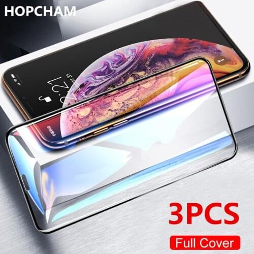 3-1PCS/lot 15D Curved Edge Full Cover Protective Glass For iPhone 7 8 6 6S Plus Tempered Screen Protector For iPhone X XR XS Max