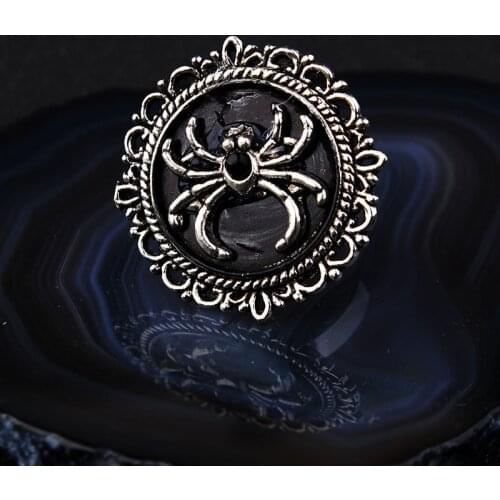 Evil Spider Earrings for Women Gothic Jewellry Red Stone Insect Earings Black Widow Rune Womens Accessories Wholesale VGE104