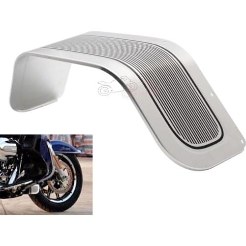 1pcs Motorbike Accessories Silver+Black Aluminum Front Fender Trim Skirt For Harley Touring Electra Road King Glide 2014-2019