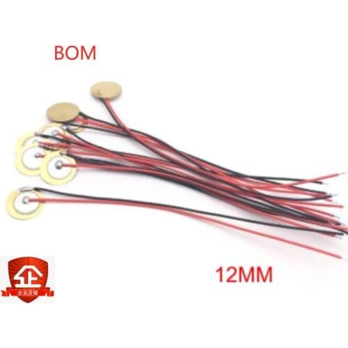 10 Pcs Piezoelectric Piezo Ceramic Wafer Plate Dia 12mm For Buzzer Loudspeaker