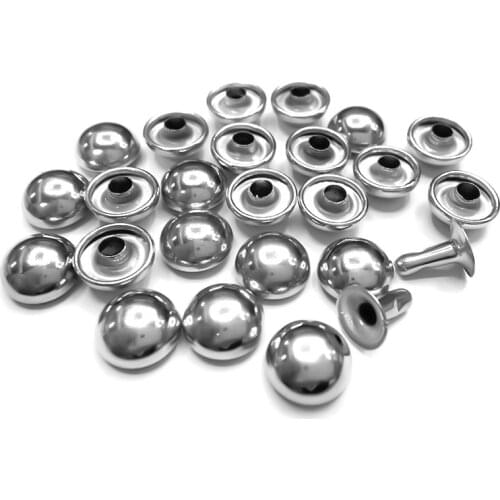 100 sets per pack . leather handbags and shoes with metal rivets. Face diameter 10mm nail. Sided rivets. Color painting nails