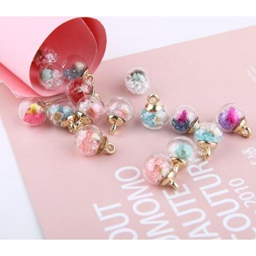 12mm Everlasting flower decoration geometry 3D rounds shape Glass beads diy jewelry earrings pendants accessory