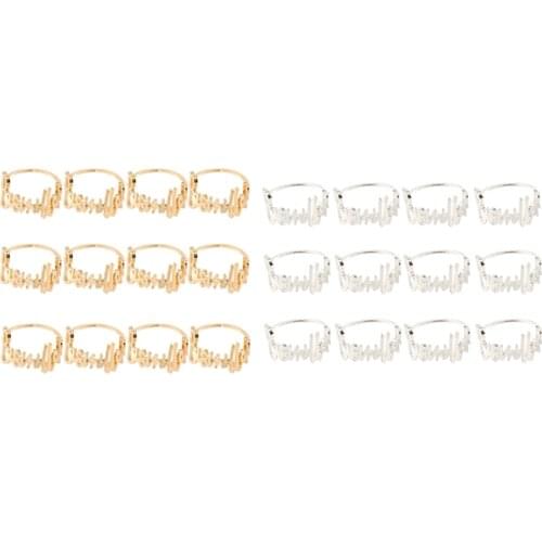 12Pcs/Set Alphabet Metal Napkin Ring European Style Napkin Ring for Restaurant Hotel Wedding Party Events Easter