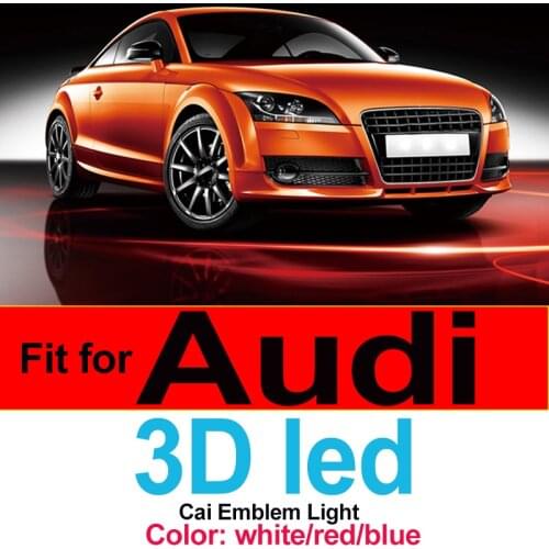 18.0cm X 5.8cm Car Logo Emlem 3D LedLight Front Hood Head Trunk Rear Covers Boot Badge for Q3 Q5 A1 A3 TT Car Accessories