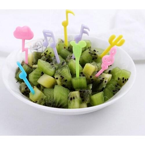 18Pcs Musical Note Fruit Fork Mini Bento Lunches Party Decoration Cartoon Children Snack Cake Dessert Food Fruit Pick Toothpick