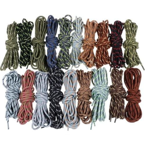 2Pairs Round Striped Double Color Shoelaces For Men And Women Unisex Lace Leather Boot Shoe Laces Outdoor Sport Sneaker Shoelace