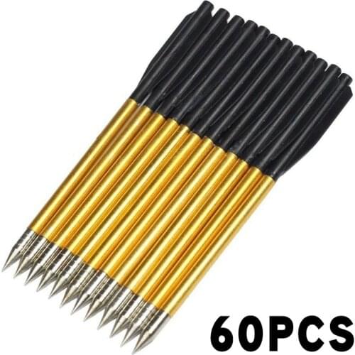 60pcs Archery Mini Crossbow Arrows Golden Aluminum Bolts 6.2 inch Broadhead Flecha For 50 lb/80 lb Pistol Accurate Hunting Shoot