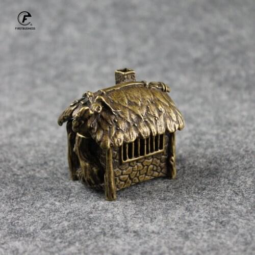 Antique Copper Classical Chinese Style Houses Incense Burners Ornaments Brass Mini Sandalwood Censers Home Decorations Crafts