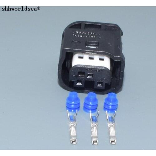 Worldgolden 3 Pin 1-1452049-1 Car Pressure Switch Cold Air Pressure Sensor Socket Waterproof Throttle Pedal Plug For BMW BENZ