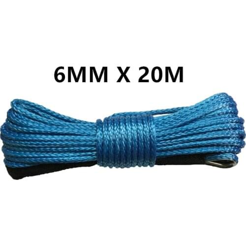 Free Shipping 6mm'x20m ATV Winch Line,Off Road Rope,Synthetic Winch Rope ,Boat Winch Cable,UTV