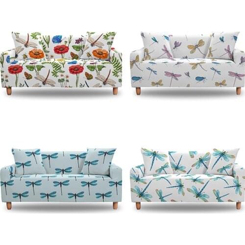 Insect Dragonfly Sofa Covers Elastic Couch Cover For Living Room Stretch Non-slip 1/2/3/4 Seater Slipcover Protector Anti-dust