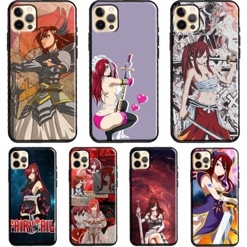 Erza Fairy Tail Funda Case For iPhone X XR XS MAX 12 Mini 11 Pro Max 5S 6S 8 7 Plus SE 2020 Cover Shell